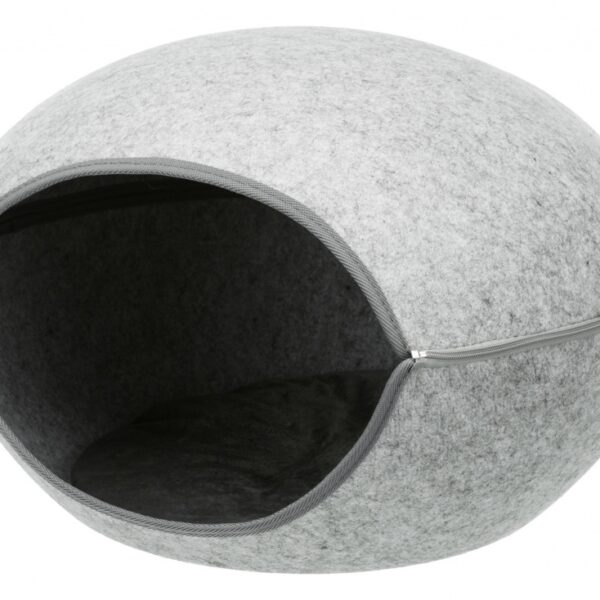 Cos Luna Soft Trixie cu Fermoar, 58x39x51 cm, Gri, Pernă Plush