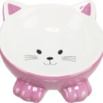 Castron Ceramic Ergonomic pentru Pisici, 0.15L, Ușor de Curățat