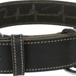 Zgarda din Piele Trixie Heartbeat pentru Câini, M 38-47 cm, Neagră