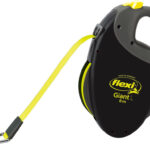 Lesa retractabilă Flexi Giant 8m, Negru/Galben Neon pentru câini