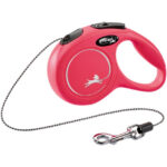 Lesa retractabilă Flexi Classic XS, 3m, 8kg, roșie pentru câini