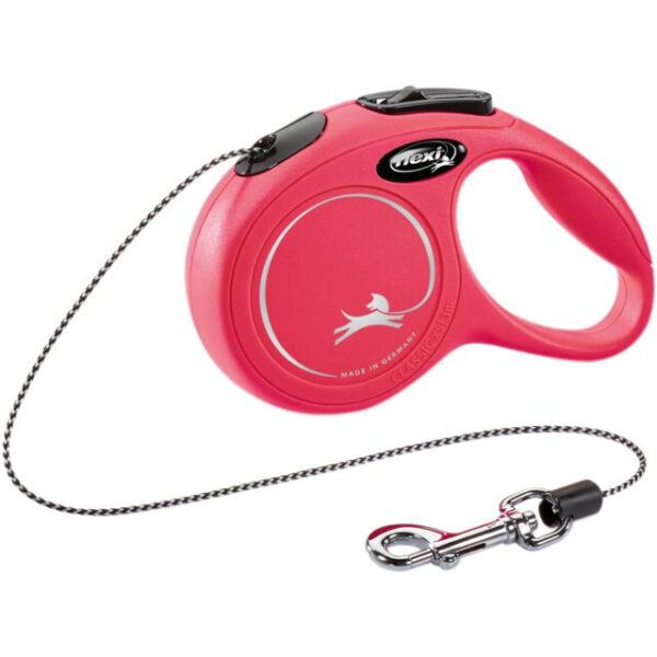 Lesa retractabilă Flexi Classic XS, 3m, 8kg, roșie pentru câini