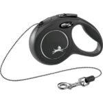 Lesa Flexi Classic retractabilă XS, 3m, 8kg, Negru - pentru câini