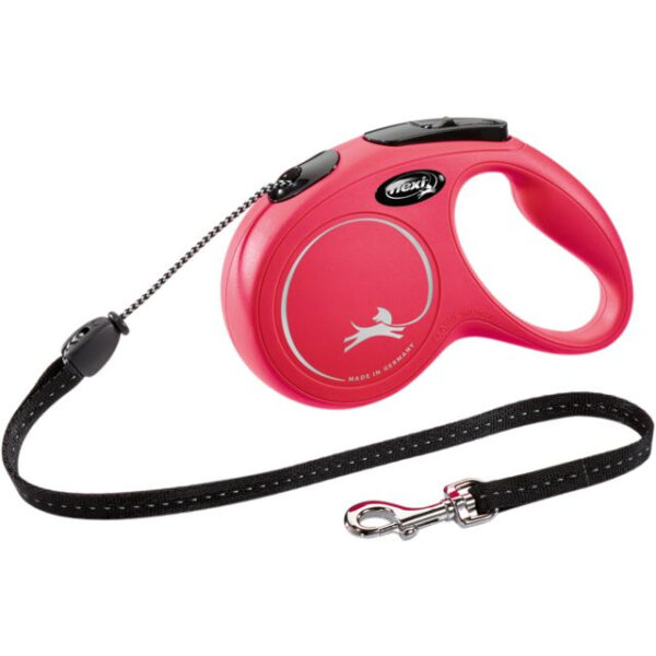 Lesa retractabilă Flexi Classic, 5m/20kg, roșie pentru câini