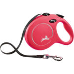 Lesa retractabilă Flexi Classic, 8m, 50kg, roșie, pentru câini