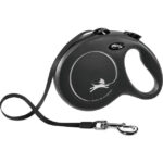 Lesa Retractabilă Flexi Classic, 8m, Negru - Ideală pentru Câini