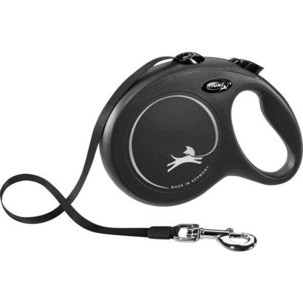 Lesa Retractabilă Flexi Classic, 8m, Negru - Ideală pentru Câini