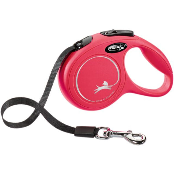 Lesa retractabilă Flexi Classic XS, 3m, 12kg, roșie pentru câini
