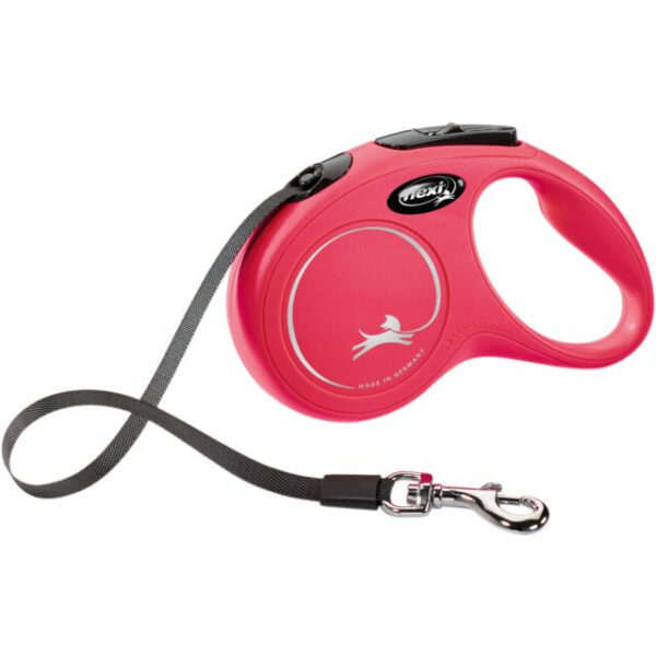 Lesa Flexi Classic S, retractabilă, 5m/15kg, roșie pentru câini