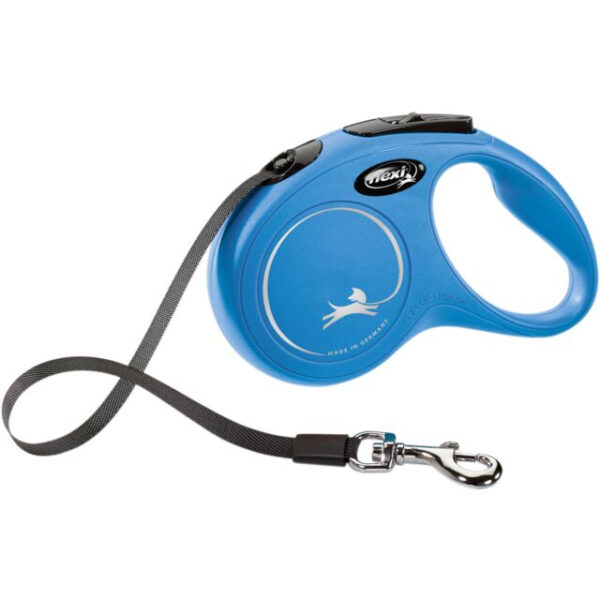 Lesa retractabilă Flexi Classic Albastră, 5m pentru câini până la 15kg