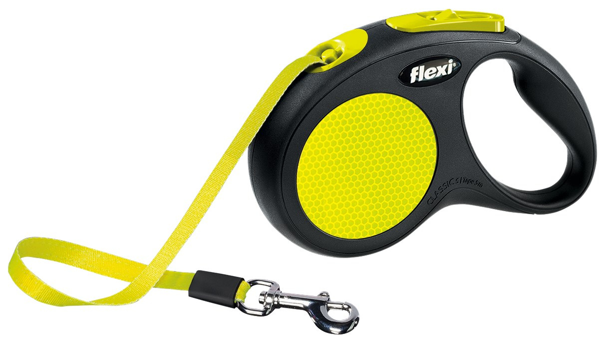 Lesă retractabilă Flexi galben neon, 5m, pentru câini până la 15 kg Lesă retractabilă Flexi galben neon, 5m, pentru câini până la 15 kg