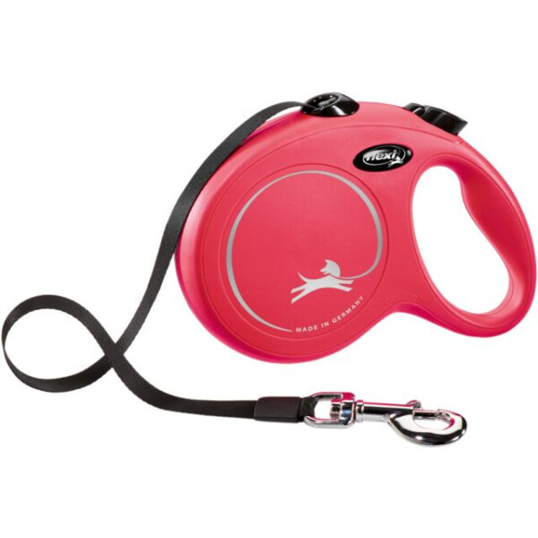 Lesa Flexi Classic 5m pentru câini - roșie, confort și control