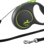 Lesa retractabilă Flexi Black Design, 5 m, pentru câini mici, Verde