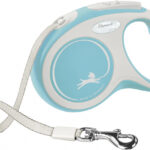 Lesa retractabilă Flexi Comfort pentru câini, 5 m, Albastru Deschis