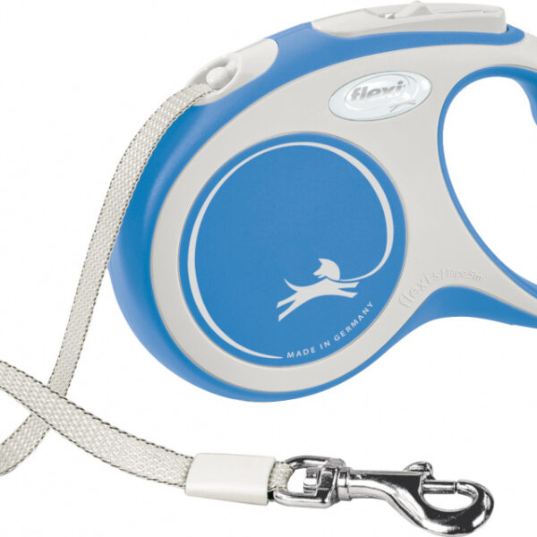 Lesa retractabilă Flexi Comfort pentru câini, 5 m, Albastru