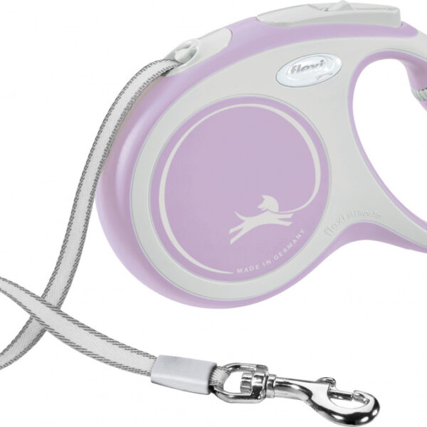 Lesa retractabilă Flexi Comfort pentru câini, 5m, Roz, 25kg