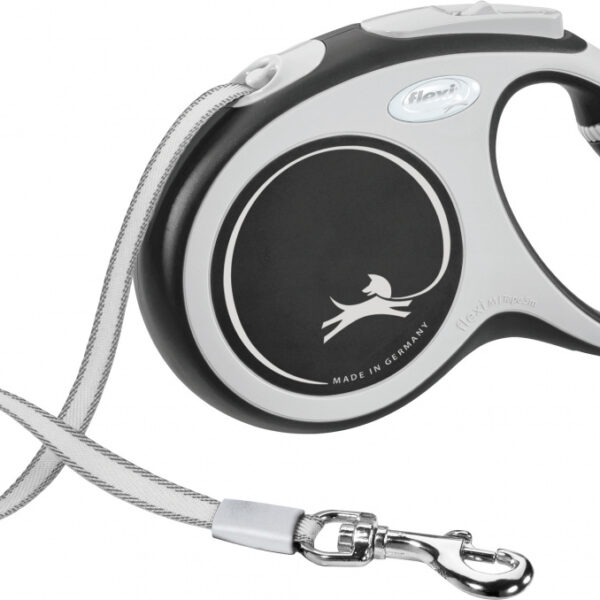 Lesa retractabilă Flexi Comfort pentru câini, 5 m, neagră