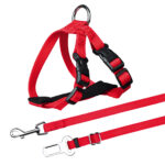 Ham și Centură Auto Reglabilă pentru Pisici Trixie, Roșu, 20-50 cm