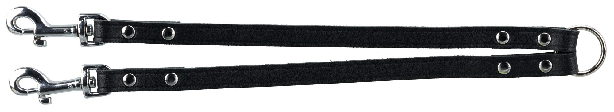 Lesă din Piele Trixie, Dublă, M-L, 35 cm, Neagră, Durabilă Lesă din Piele Trixie, Dublă, M-L, 35 cm, Neagră, Durabilă