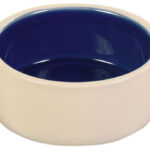 Castron Ceramic Trixie 0.35L, 12 cm - Crem și Albastru pentru Câini