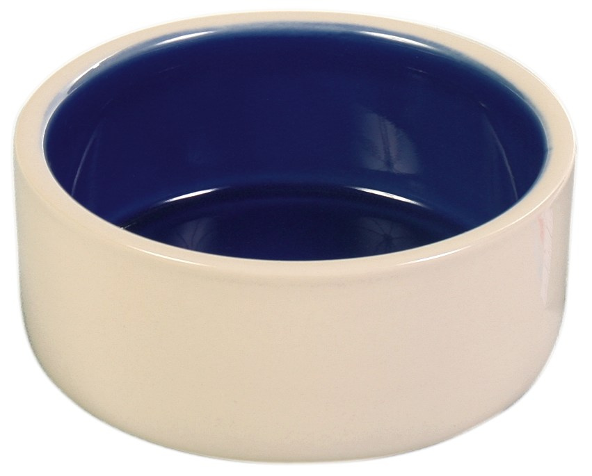 Castron Ceramic Trixie 0.35L, 12 cm - Crem și Albastru pentru Câini Castron Ceramic Trixie 0.35L, 12 cm - Crem și Albastru pentru Câini