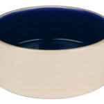 Castron Ceramic Trixie pentru Câini, 1L, Crem și Albastru, Ø18 cm
