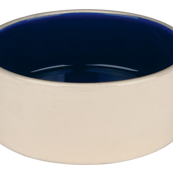 Castron Ceramic Trixie pentru Câini, 1L, Crem și Albastru, Ø18 cm