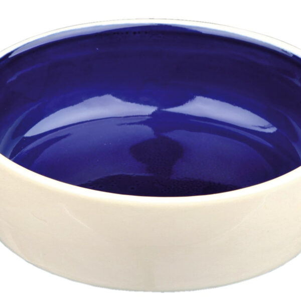 Castron Ceramic Trixie pentru Pisici, 0.3 l, Crem/Albastru, 13 cm