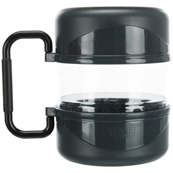 Set de Călătorie Trixie, Recipient Apă/Hrană Plastic 2l și 2x0.75l Gri