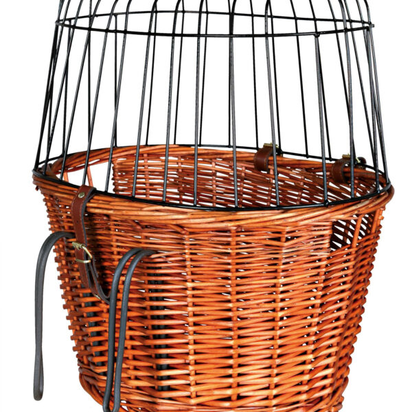 Cos pentru bicicletă Trixie cu grilaj, 44x33x48 cm, natural, max 8 kg