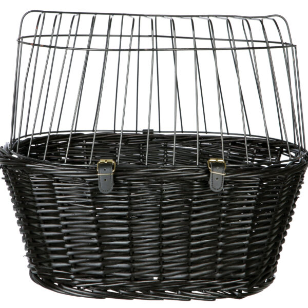 Cos de Bicicletă Trixie pentru Câini Mici, Rachită Negru, 50x41x35 cm