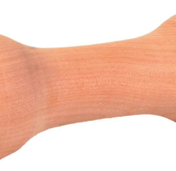 Jucărie de aport pentru câini din lemn, ganteră Trixie 15cm, 125g