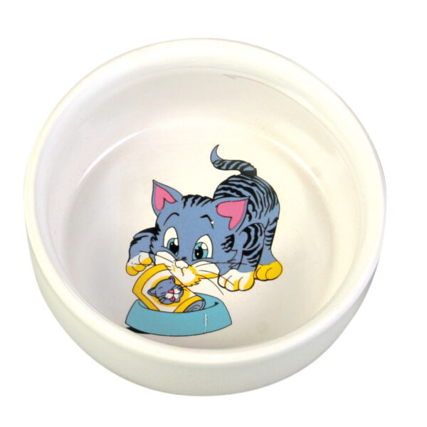 Castron Ceramic Alb pentru Pisici, 0.3 l, 11 cm - Trixie