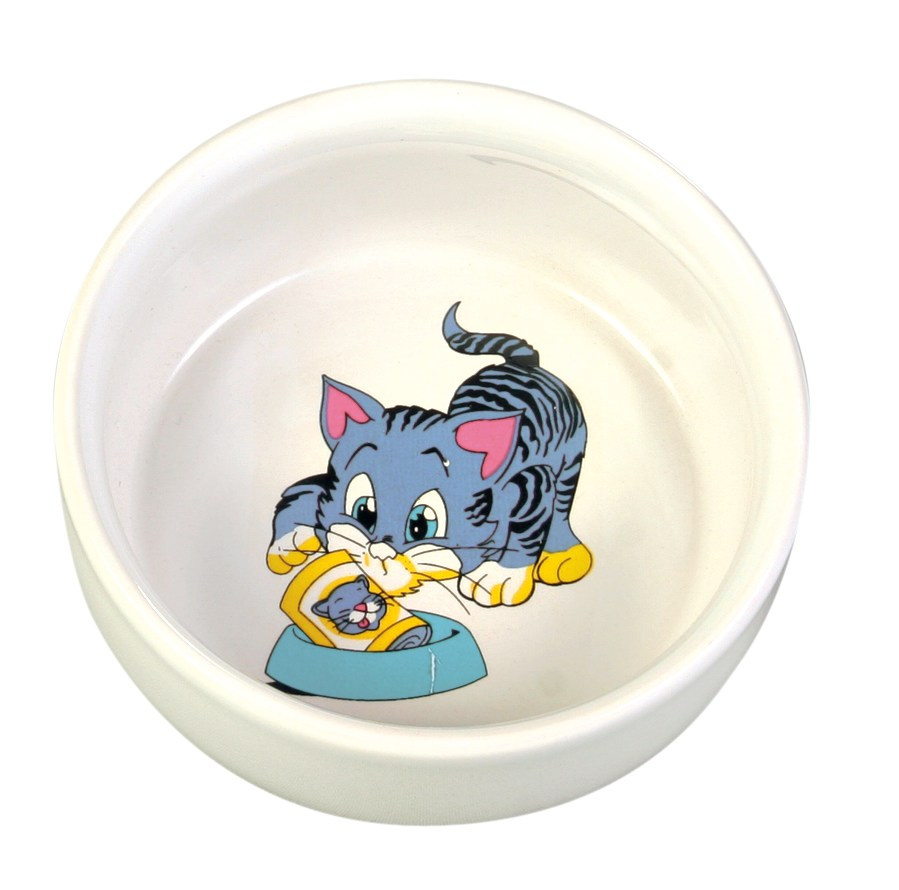 Castron Ceramic Alb pentru Pisici, 0.3 l, 11 cm - Trixie Castron Ceramic Alb pentru Pisici, 0.3 l, 11 cm - Trixie