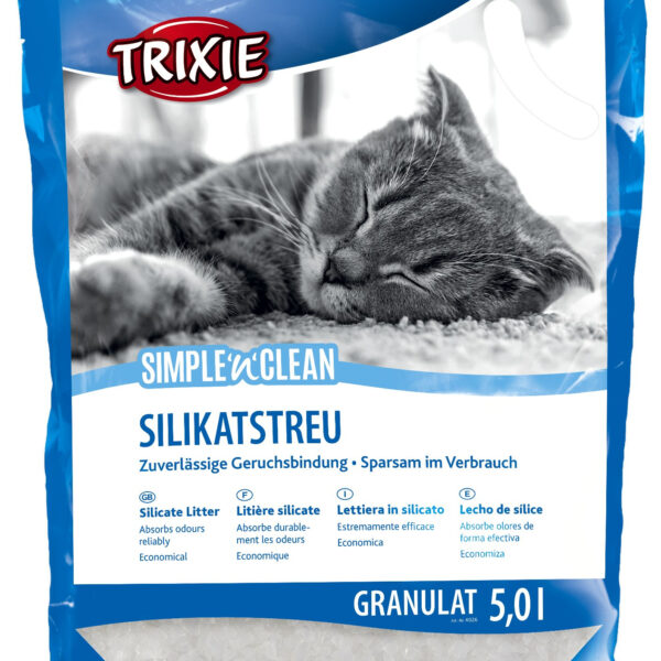 Așternut Silicat Trixie Simple'n'Clean, 5L - Curat și Antibacterian