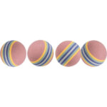 Set 4 Mingi Curcubeu pentru Pisici Trixie - Jucării din Spumă 4 cm