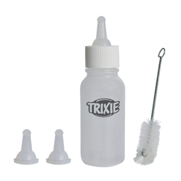Biberon Trixie cu 3 Tetine și Perie pentru Pisici, 57 ml