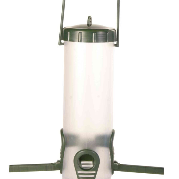 Hranitor exterior pentru păsări Trixie, plastic 450 ml, cu capac verde