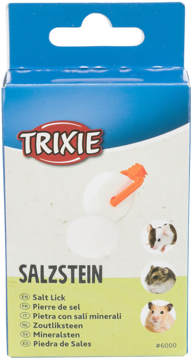 Bloc de Sare Trixie cu Suport pentru Rozătoare Mici - 2×54 g Bloc de Sare Trixie cu Suport pentru Rozătoare Mici - 2×54 g