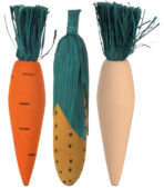 Set 3 Jucării Rontăit Iepuri și Porcușori din Lemn și Paie, 10 cm