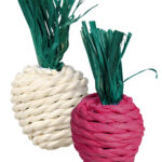 Set Jucării Naturale din Paie pentru Rozătoare, 2 Ridichi de 8 cm