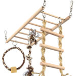 Pod Suspendat Trixie pentru Rozătoare cu Jucării din Lemn, 35x15 cm
