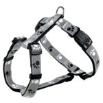 Ham reglabil Trixie Silver Reflect, XS-S, Negru/Gri, 36-40 cm