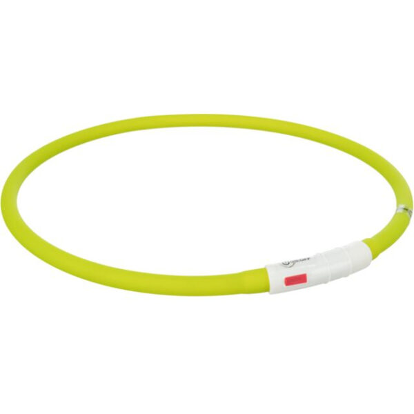 Zgarda LED Reglabilă Trixie cu Încărcare USB, Verde, 70 cm