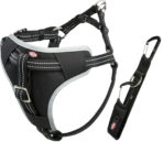 Ham și Centură Auto Trixie pentru Câini, L: 65-80 cm, Negru