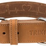 Zgarda din Piele pentru Câini Trixie Heartbeat, M: 38-47 cm, Maro