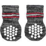 Sosete Antiderapante Gri pentru Câini XL - Trixie, 2 bucati