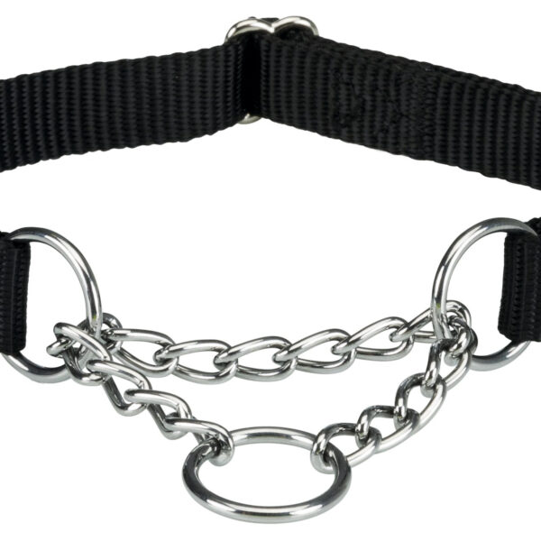 Zgarda Semistrangulantă Trixie pentru Câini, Ajustabilă, Neagră, L-XL