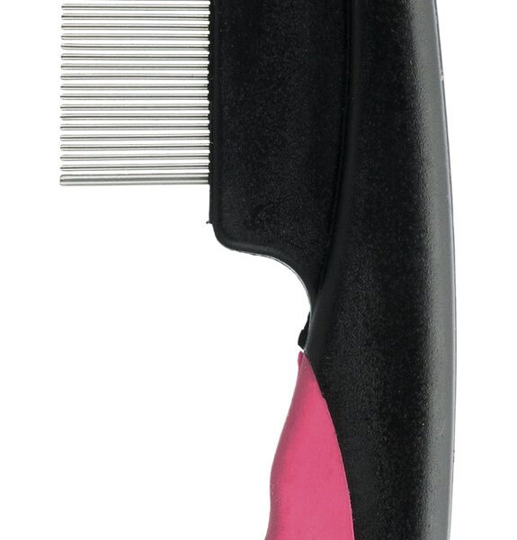 Pieptene Trixie pentru Purici și Praf - 15 cm, Roz/Negru