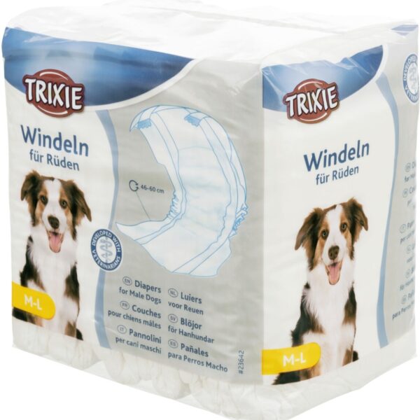 Scutece Trixie pentru câini masculi, 46-60 cm, 12 bucăți